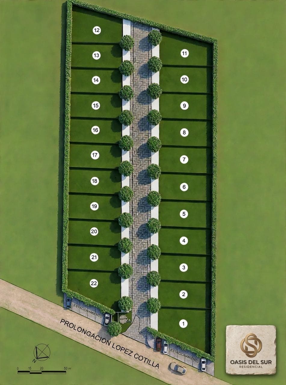 Oasis del Sur — plan maestro del coto con 22 unidades